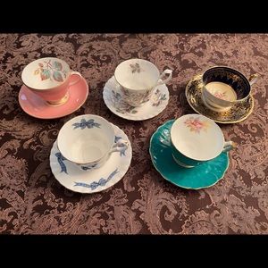 A Collection Of 5 Vintage Tea Cups-GOOD SHAPE